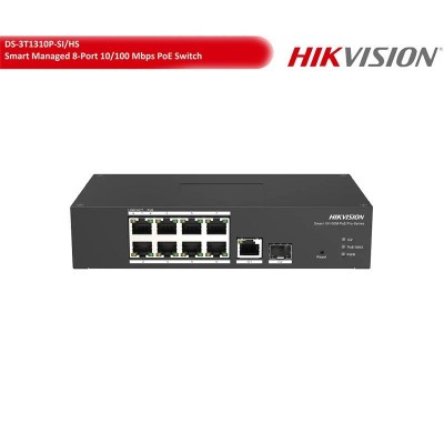 PoE-коммутатор управляемый Hikvision DS-3T1310P-SI/HS с 8 портами PoE